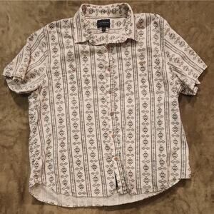 Lucky Brand Southwestern Aztec Short Sleeve Button Shirt Mens XL